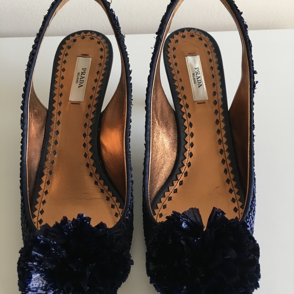 Prada Rafia Ricamo Blue - Picture 6 of 8